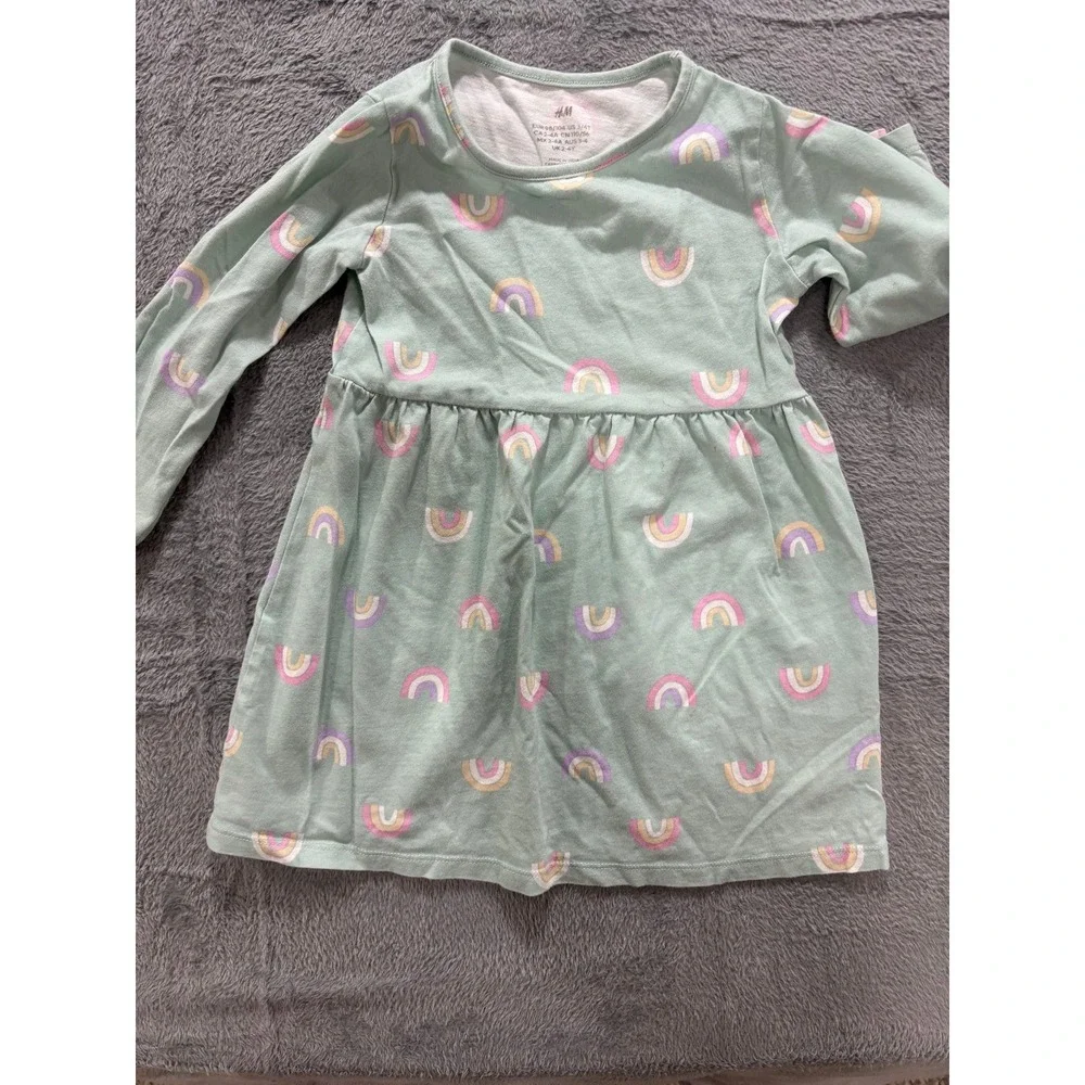 H&M Disney 3/4T Pink Mint Rust Girls Dress Sweater Lot Womens Casual Vintage 3PC